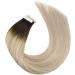 Moresoo 14 Inch Tape in Human Hair Extensions Brown Root Ombre to Golden Blonde with Platinum Blonde Highlights | 20 Pcs/50g #3/12/613 - Buy Online on GoSupps.com