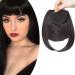 SEGO Clip in Pony Hairpiece Extensions Fringe Bangs One Piece In Front Hair Extension like Real Hair Dark Black