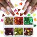Fall Glitter Nail Sequins - Holographic Maple Leaf Nail Art Decorations | 6 Grids for Autumn & Winter Designs - Buy Online on GoSupps.com