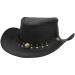 SideWinder Australian Cowboy Leather Hat - Unisex Adult Wide Brim Outback Western Style (Medium Black) - Buy Online on GoSupps.com