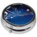 Blue Music Printed Mini Round Pill Box | 3 Compartment Portable Pill Organizer for Travel Home & Office - Buy Online on GoSupps.com