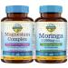 Terranics Magnesium Complex & Moringa Capsules Bundle - 500mg 5 Forms Magnesium Glycinate Citrate Malate Aspartate Gluconate + 11300mg Pure Moringa Leaf Powder 120 Capsules Each