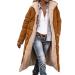 Hanxiulin plush jacket oversize warm lined fleecemantel women cardigan basic hooded jacket women trench coat art fur warm cuddly jacket winter jacket m brown