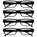 The Reading Glasses Company Black Lightweight Comfortable Readers Value 4 Pack Men Women RRRR32-1 +1.50