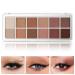 Boobeen 12 Colors Eyeshadow Palette Smooth Matte&Glitter Eyeshadow Makeup High Pigmented Shades Ultra-Blendable Neutral Nudes Eye Shadow for Naturing-Looking Long Lasting 03#
