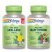 SOLARAY Mullein Leaf 330 mg and Hawthorn Berry Capsules 1050 mg - Soothing Herbal Support Bundle for Overall Health and Wellness - Vegan Non-GMO 60-Day Guarantee Lab Verified 200/180 VegCaps