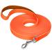 Iokheira training lines for dogs waterproof dog leash with padded handle 5m/10m/15m/20m PVC hundeline with a strong recall for dogs tracking & camping (15m orange) 15m orange