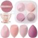 6-Piece Makeup Sponge Blender Set with Holder and Powder Puff - Multi-Colored Sponges for Cream, Liquid, and Powder Makeup - Buy Online on GoSupps.com