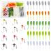 50Pcs Crappie Jigs Lure Set 2 inch Crappie Bait Crappie Jig Heads Hooks Fishing Lures for Crappie A:10pcs 1/16 oz jigs and 40pcs lures