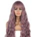 FVCENT 27 Long Curly Light Purple Synthetic Wig with Bangs for Women & Girls - Ship Worldwide - Buy Online on GoSupps.com