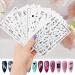MxTimwan 10 Sheet Nail Ticker - Self-Adhesive Nail Art Stickers with White & Black Flowers | Perfect Nail Accessories for Women & Girls | Ideal Festival Gift - Buy Online on GoSupps.com