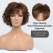 BESTUNG Dark Brown Curly Wavy Ladies Wig with Bangs for Middle-Aged Women - Premium Synthetic Fashion Hair Wig for Women (Dark Brown) - Buy Online on GoSupps.com