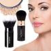 Professional Soft Make-Up Powder Brush Set | Portable Blush & Foundation Brushes | 2 Pieces in Black - Ideal for Loose & Compact Powder - Buy Online on GoSupps.com
