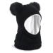 FURTALK Toddler Winter Hat Baby Girls Boys Detachable Pompom Hat Fleece Lined Winter Beanie Hats Kids Earflaps Face Warmer Scarf Set Cold Weather Snow Cap Infant 6-24 Months Black
