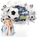 Large 3D Football Wall Sticker- Boys Bedroom Decor | Football Player Decal for Nursery | Soccer Wall Art for Kids Room - Buy Online on GoSupps.com