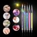 Nail Brush Rhinestones Set - 12 Colors AB Crystal Rhinestones for Nails | 5PCS Double-Ended Fine Liner Acrylic Nail Brush | Nail Art Design Kit with Upgraded Point Drill Drawing Brush Pen - Dotting Tools Included - Buy Online on GoSupps.com