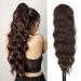 Ponytail Extension Drawstring Ponytail Extensions for Women Daily Used Heat Resisitant Fiber Hair Synthetic Long Wavy Ponytail Ponytail Hair Extension(Color:Chocolate Brown) 24inches Chocolate Brown