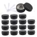 Zeoabsy 48 pieces 10ml Matt black aluminum empty doses with screw cover round aluminum tanter CREMED tile screw box aludose tins for cosmetics candle 12x spatula matt black 10ml