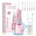 Water Dental Picks for Teeth Cleaning and Flossing Water Flosser Electric Cordless Water Flosser for Braces for Kids Travel 5 Cleaning Modes 8 Jet Tips IPX7 Waterproof Pink