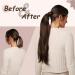 Ponytail Extension Human Hair Ponytail Extension 14-22" Long Straight Wrap Around Ponytail Clip In Hair Extension Brazilian Remy Hair Straight Ponytail Hairpieces Ponytail Hairpiece for Women (Color 22inch 105G #2 - Buy Online on GoSupps.com