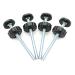 4 Pack 8MM Baby Gate Threaded Spindle Rod, Replacement Hardware Parts Kit for Pet & Dog Pressure Mounted Safety Gates - Extra Long Wall Mounting Accessories Screws Rods Adapter Bolts Black Round 2 Count (Pack of 1)
