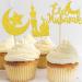 Eid Mubarak Cupcake Toppers Eid Mubarak Decorations Glitter Gold Moon Star Cake Topper Ramadan Cupcake Topper for Eid Party Muffin Cake Ramadan Party Supplies A4ZJXYCP - Buy Online on GoSupps.com