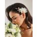 SWEETV Flower Bride Wedding Hair Comb Pins | Pearl Bridal Hair Pieces | Leaf Hair Accessories | White Gold Side Combs for Women and Girls - Buy Online on GoSupps.com