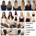 Super Deerlet 7Pcs Clip-In Hair Extensions - 24 Inch Silky Synthetic Straight Hairpieces in S-Nature Schwarz to Silver Gray - Full Head Double Weft - Buy Online on GoSupps.com