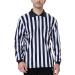 TOPTIE Men's Official Long Sleeve Black & White Striped Referee Shirt, Pro-Style Ref Umpire Jersey X-Large