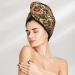 Striped Leopard Coral Velvet Dry Hair Cap | Quick-Dry Towel Wrap for Women & Men | Perfect for Travel & Home - Buy Online on GoSupps.com