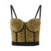 Glitzer Top Women Party - Carrier Top Mountains Crop Tops Sexy Tank Tops Sparkle tank tops Agricultural tops with carrier Trendy Vest Carnival Camisole Vest Streetwear Cropped L GOLD