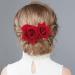 SOLUSTRE Flower Hairpin Rose Hair Clip Elegant Flower Bobby Pin Women Rose Flower Hair Accessories for Ladies Girls Valentines Day Decoration Red - Buy Online on GoSupps.com