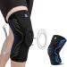 Abyon Kniebandage for men women 1 pack compressed knee support with patella gel pads & spring side stabilizers for meniscus tear arthritis ligament injury ACL MCL M black and gray