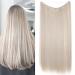 20 Inches Straight Hair Extensions Secret Headband No Clip Easy Invisible Crown Wire in Hair Extensions Hairpiece for Women Ash blonde mix silver grey Ash blonde mix silver grey 20 Inch