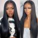 Lace Front Wigs Human Hair 13x4 Straight Human Hair Lace Front Wigs for Black Women Silky Glueless Straight Wigs Human Hair Pre Plucked Brazilian Virgin Straight Human Hair Wigs 180% Density 22 Inch 22 Inch Natural Black