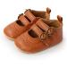 Baby Girls First Walking Shoes | Mary Jane PU Leather | Anti-Slip Princess Shoes | Infant Baby Shoes (0-6 Months) Brown - Buy Online on GoSupps.com