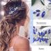 IYOU Women Bridal Hair Comb Blue Flower Hair Piece Party Wedding Hair Accessories for Bride and Bridemaids - Buy Online on GoSupps.com