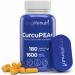 CurcuPEA+ (Palmitoylethanolamide + Turmeric Complex 600mg/1000mg) Derived from Curcumin Longa 180 Vegetarian Capsules Natural Antioxidant 3-Month Supply GMP Certified Vegan Made in USA 180 Count (Pack of 1)