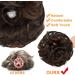 OMGREAT 2PCS Thick Updo Messy Hair Buns Curly Wavy Ponytail Extensions Dark Brown Mix Light Auburn - Buy Online on GoSupps.com