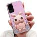 Tivenfezk nadoli for samsung galaxy s20 ultra hare hidden stand shell caricature glitter rabbits stand soft silicone bling cell phone case transparent protective cover samsung galaxy s20 ultra pink pink