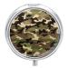 Pill Box Pill Case 3 Compartment Travel Pill Box Camo Printing Small Pill Box Portable Medicine Pill Case Pill Organizer for Purse & Pocket for Travel Handbag (Round)