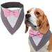 Liebeedd Neckuch Dog gray fly dog pet dog hollow triangle neck towel dogs smoking bandana adjustable dog costume formal dog wedding outfit for birthday party l l gray