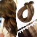 SEGO 45cm Extensions Real Hair Bondings Hair Extension Keratin U-Tip Human Hair 200 Strands Light Brown#6 18")-100g