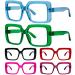 Eyekepper Huge Metalless Reading Glasses with Screwless Spring Hinges 6 Pack Oversized Readers for Women +4.00 6 Pack Mix Color 4.0 x