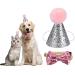 Pet Birthday Hat Dog Cat Cone Hat with Bow Tie Collar Party Costume Adjustable Sequin Headwear Set for Cute Puppy Kitty 2pcs
