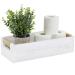 Bathroom Decor Box Toilet Paper Holder Wood Toilet Tank Box Toilet Paper Storage Basket with Artificial Flower Toilet Tank Tray Bathroom Kitchen Table Counter Funny Farmhouse Rustic Home Decor White
