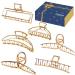 4.7 Inch Large Gold Metal Hair Claw Clips 6Pcs Big Hair Clips for Women Strong Claw Hair Clips for Thick Hair Gold Butterfly Clips Non-Slip Jaw Clip Fashion Hair Accessories for Women