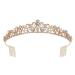 SWEETV Rose Gold Wedding Tiaras and Crowns with Side Comb  Rhinestone Bridal Crown Princess Tiara Jewelry Headpieces for Women and Girls