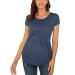 Love2Mi Nursing Shirt Women's Maternity Stop Maternity Maternity Nursing Maternity Top Layered Design Wrap Layer S-navy XL