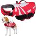 Rescue vest for dogs dog swimming vest adjustable safety jacket for dog folding spider safety vest lifesaver swimming training summer bathroom clothing for dogs (red l) l red red